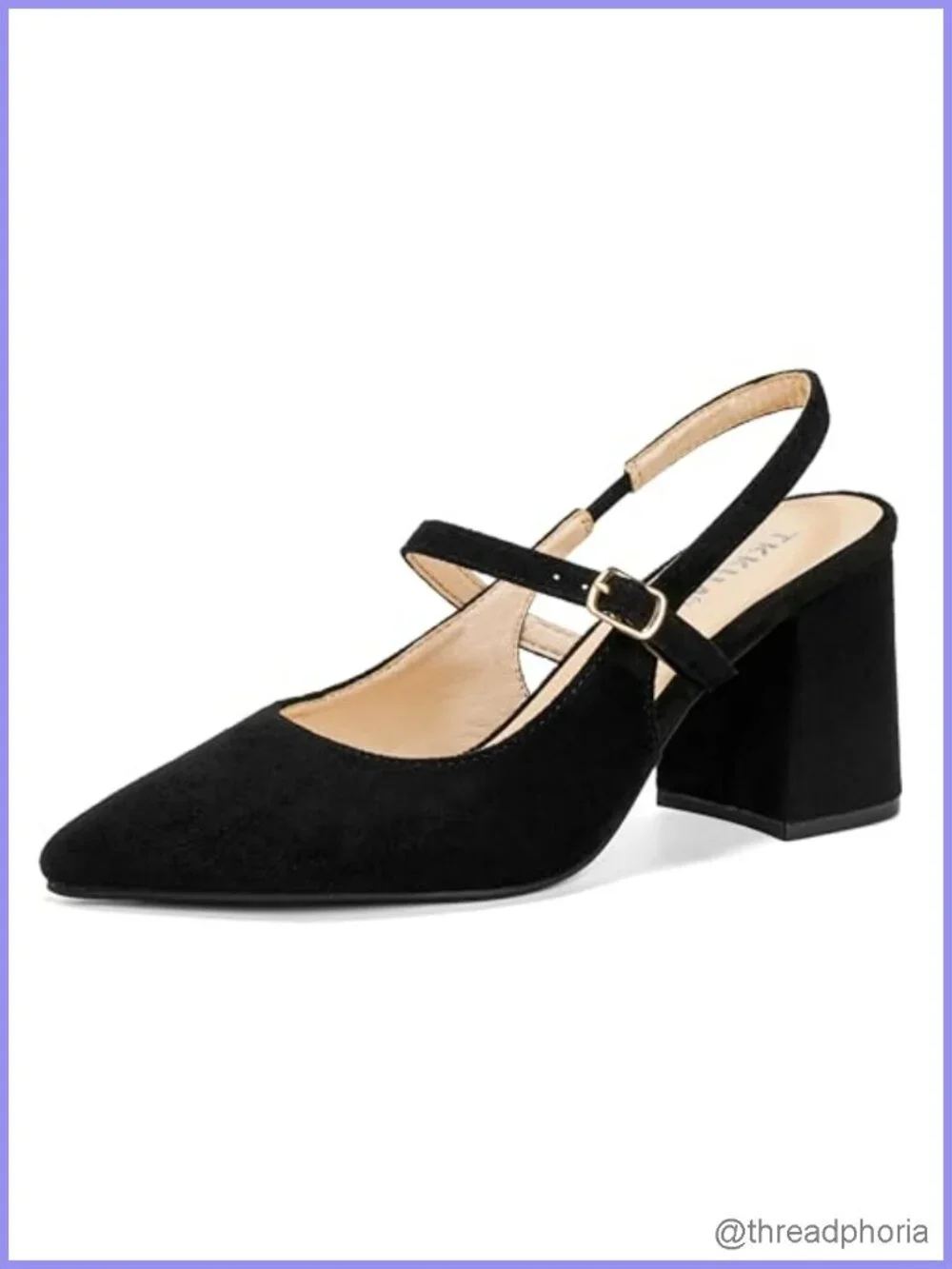 Pointed Toe Chunky Heel Pumps with Ankle Strap for Wedding Party